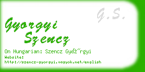 gyorgyi szencz business card